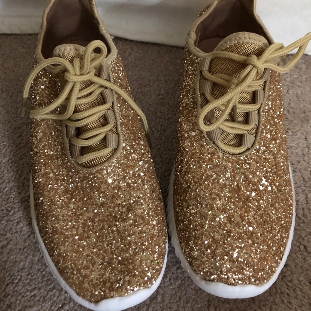 Gold glitter sneakers